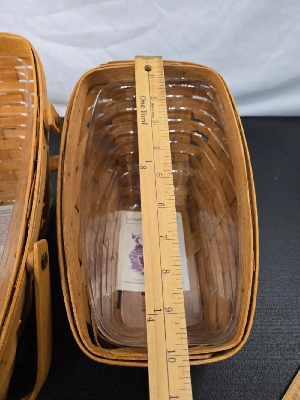 Longaberger Basket Set of 2 with Plastic Liners 1994 And 1995